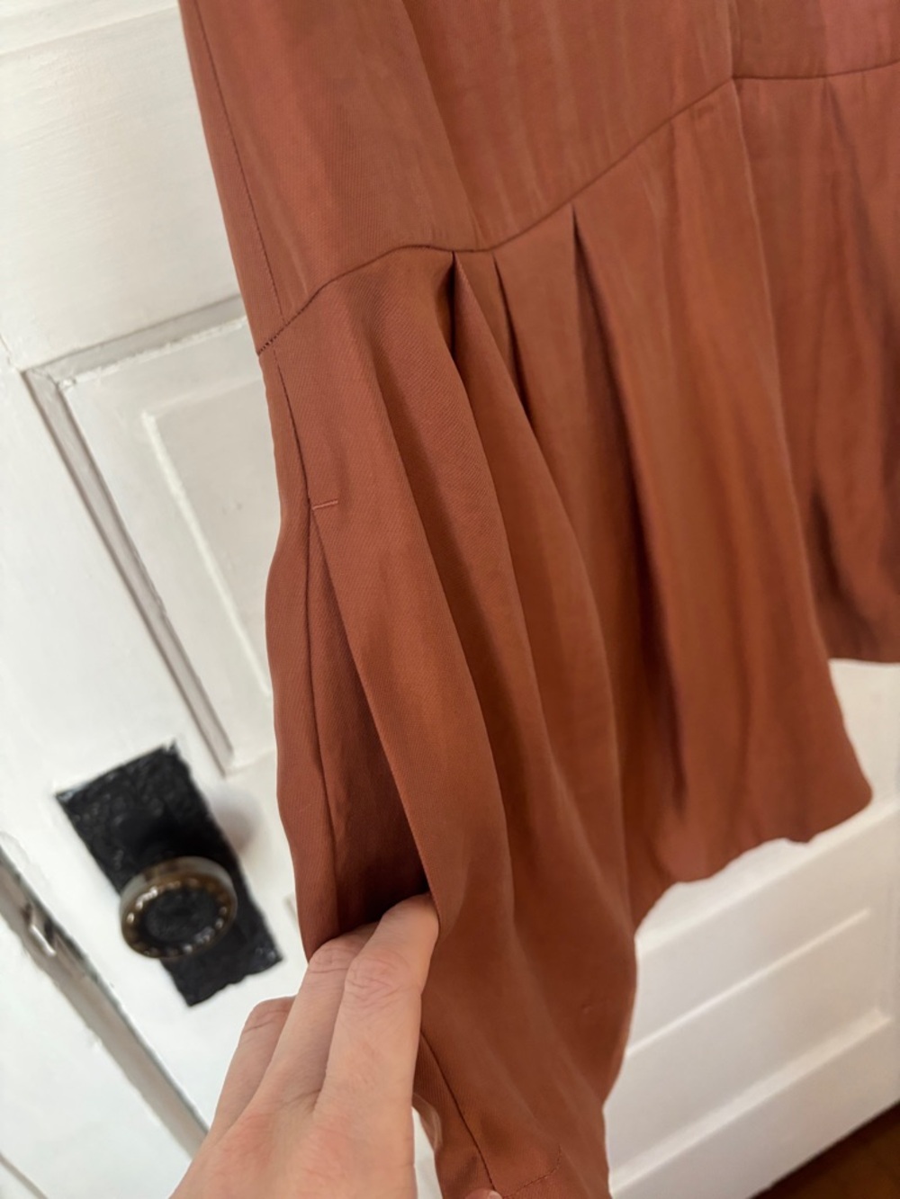 Deep V-Neck Rust Romper - Picture 5 of 13